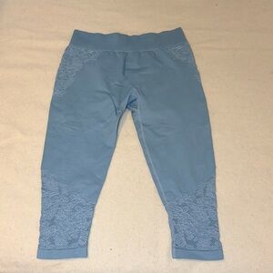 Fabletics light Blue Embroidered Elise Capri Legging